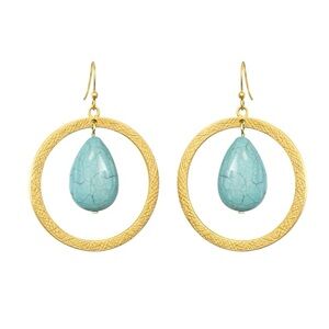 Handmade Natural Stone Round Earrings